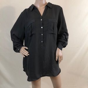 A New Approach brown high-low blouse